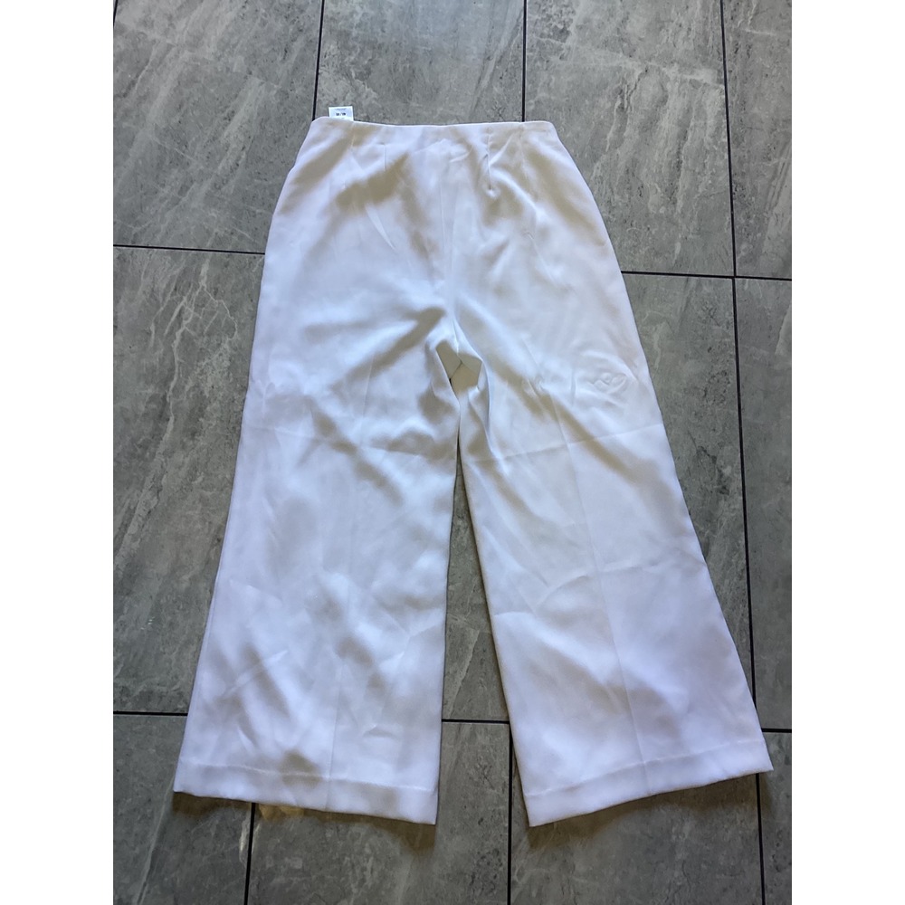 EXPRESS Cropped Wide Leg High Rise Pants White Women's Size 4R - Picture 4 of 8
